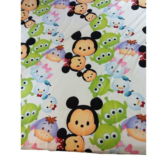 Disney Tsum Tsum Twin Flat Sheet Mickey Aliens Frozen Eeyore Jay Franco Fabric - Picture 3 of 13